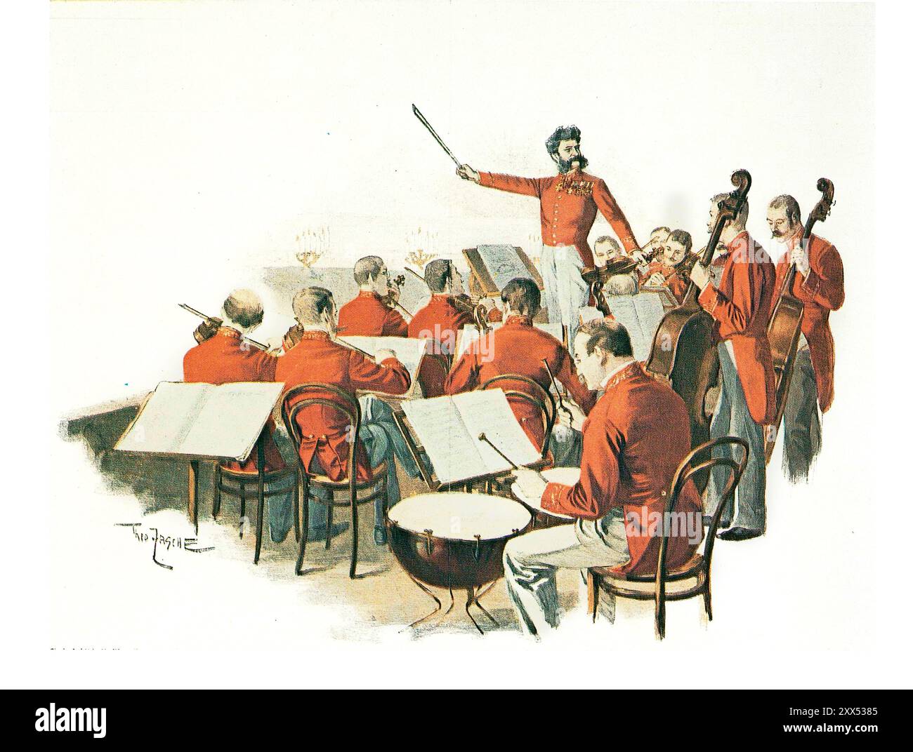 Johann Baptist Strauss II., 1825–1899, österreichischer Komponist und Geiger, am Hofball, von Theo Zasche, digital herausgegeben Stockfoto