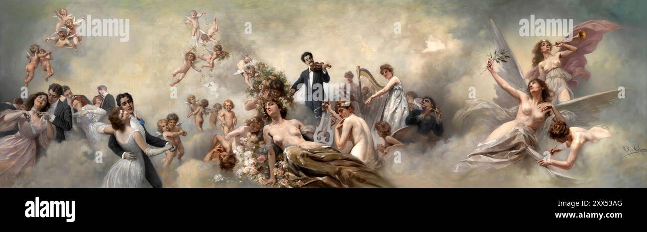 Johann Baptist Strauss II., 1825–1899, österreichischer Komponist und Geiger, am Hofball, von Wichera, digital herausgegeben Stockfoto