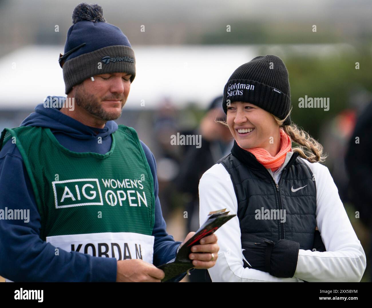 St Andrews, Schottland, Großbritannien. August 2024. Erste Runde der AIG Women’s Open auf dem Old Course St Andrews. Bild; Nelly Korda. Iain Masterton/Alamy Live News Stockfoto