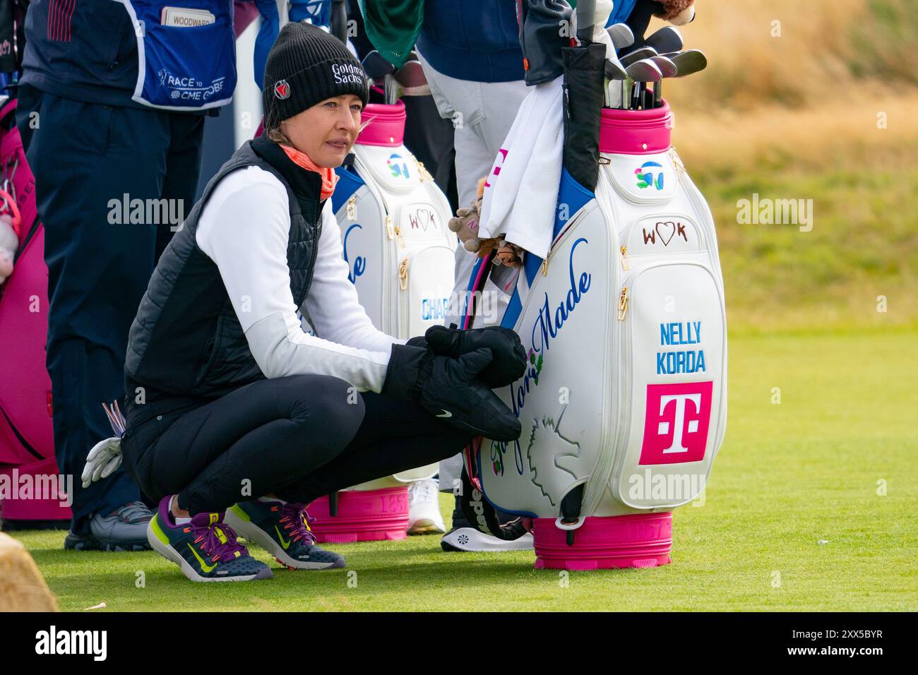 St Andrews, Schottland, Großbritannien. August 2024. Erste Runde der AIG Women’s Open auf dem Old Course St Andrews. Bild; Nelly Korda. Iain Masterton/Alamy Live News Stockfoto