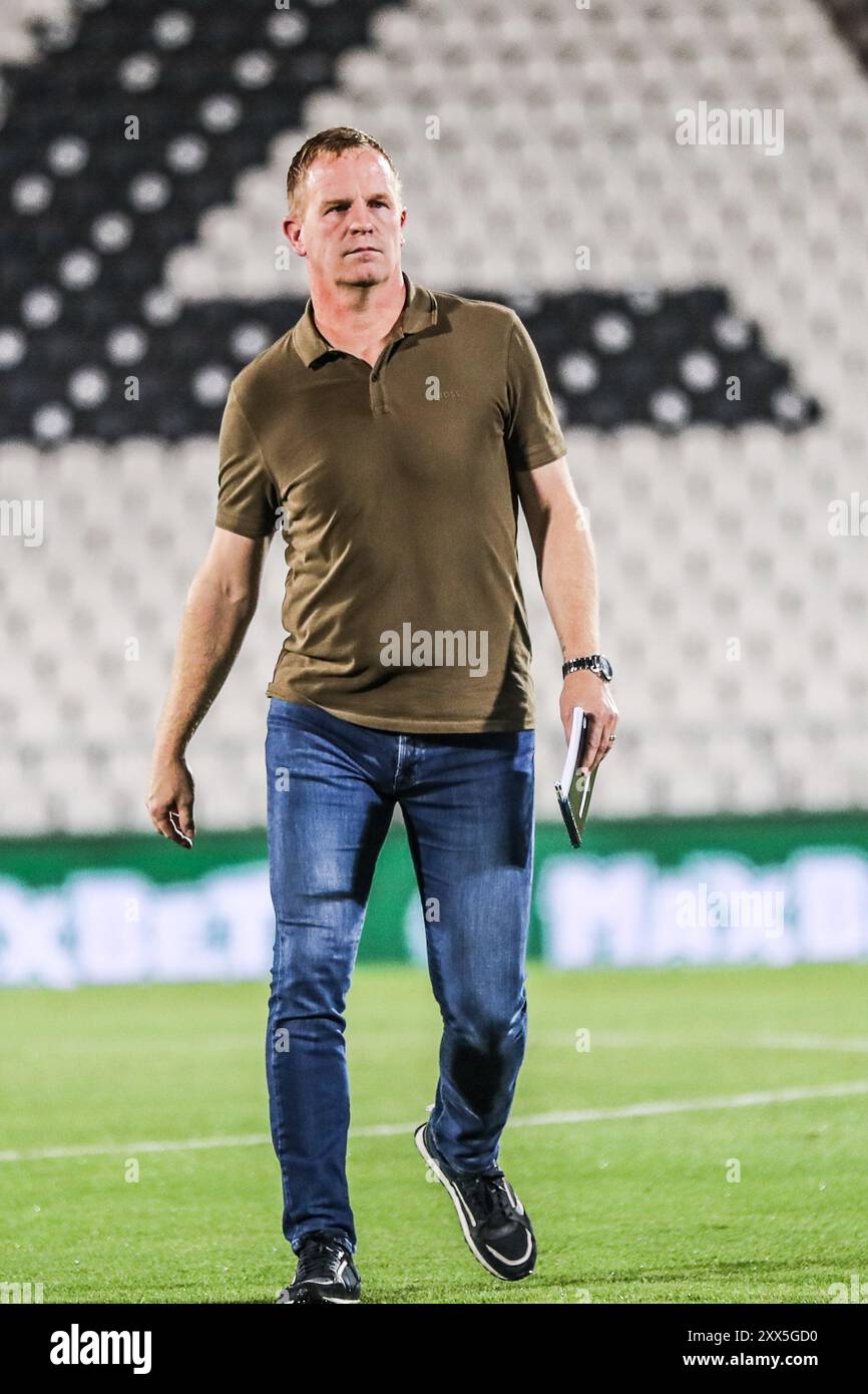 Belgrad, Serbien. August 2024. Gents Cheftrainer Wouter Vrancken wurde vor einem Fußballspiel zwischen dem serbischen FK Partizan Belgrad und der belgischen KAA Gent am Donnerstag, den 22. August 2024, in Belgrad, Serbien, vorgestellt. BELGA FOTO NIKOLA KRSTIC Credit: Belga Nachrichtenagentur/Alamy Live News Stockfoto