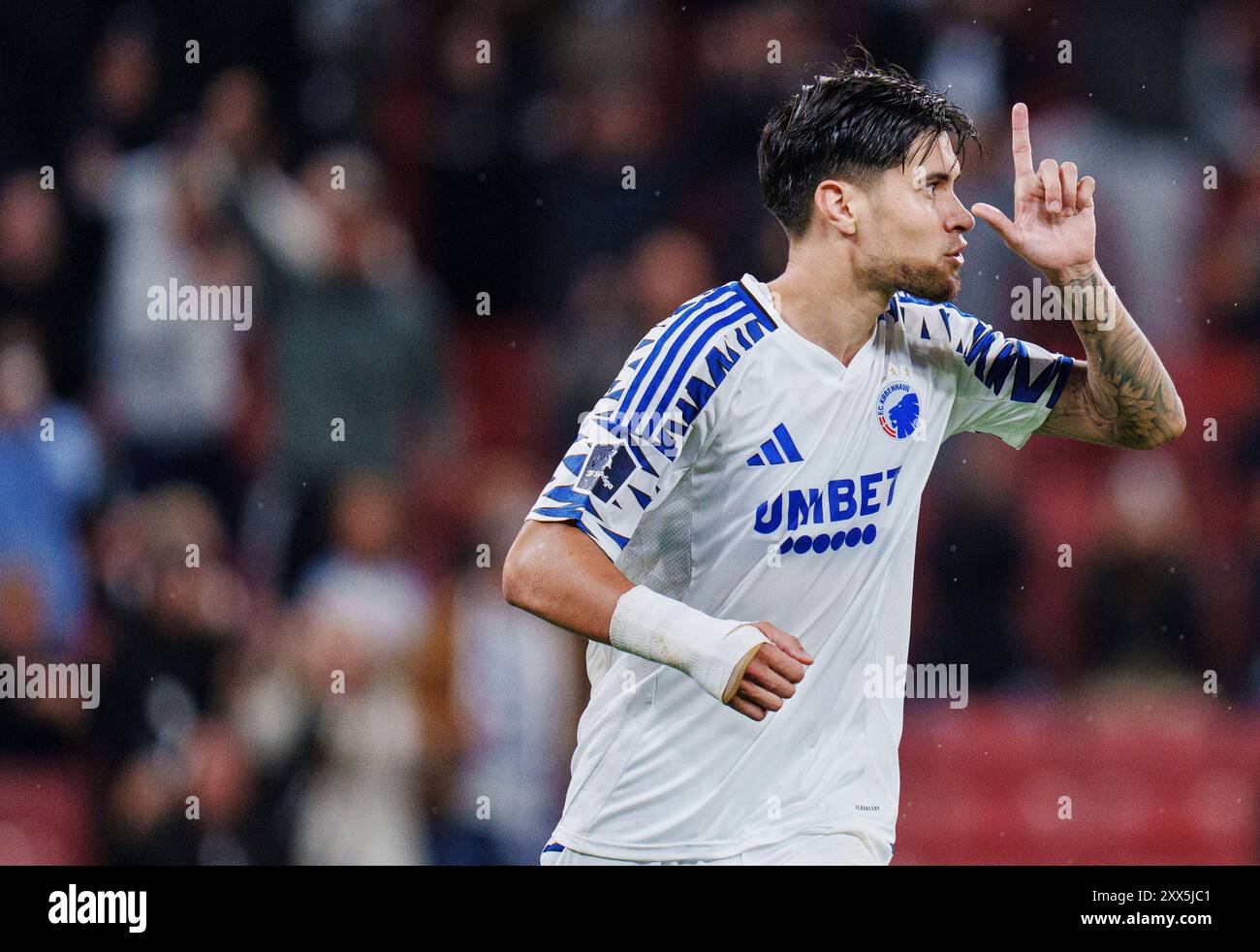 Kopenhagen, Dänemark. August 2024. FCK gewann Kevin Diks 1-0 im Qualifikationsspiel der Conference League zwischen dem FC Kopenhagen und dem Kilmarnock FC am Donnerstag, den 22. August 2024 in Kopenhagen. (Foto: Liselotte Sabroe/Ritzau Scanpix) Credit: Ritzau/Alamy Live News Stockfoto