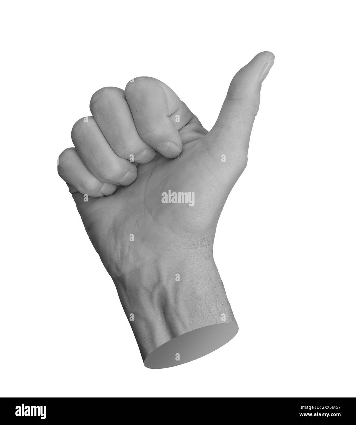 Daumen hoch, Hand zeigt gut, Finger wie, ja okay, isoliertes Zeichen. Genehmigen Sie Symbol Zufriedenheit, Erfolg, Auswahl bestätigen, Akzeptieren zustimmen, weiß b Stockfoto