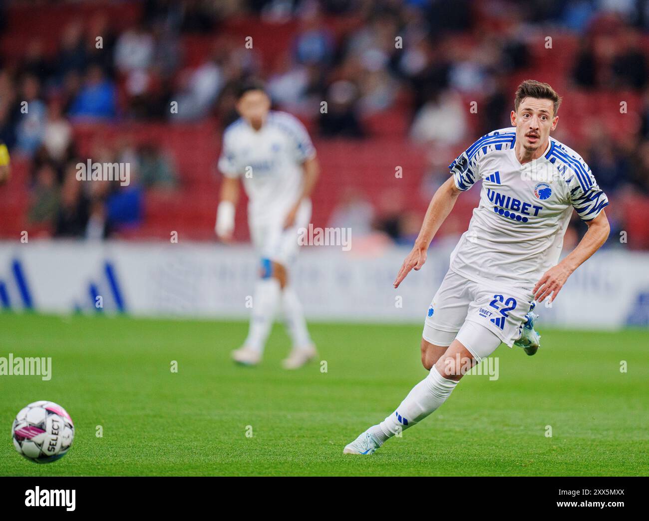 Kopenhagen, Dänemark. August 2024. Giorgi Gocholeishvili des FCK beim Qualifikationsspiel der Conference League zwischen dem FC Kopenhagen und Kilmarnock FC am Donnerstag, den 22. August 2024. (Foto: Liselotte Sabroe/Ritzau Scanpix) Credit: Ritzau/Alamy Live News Stockfoto