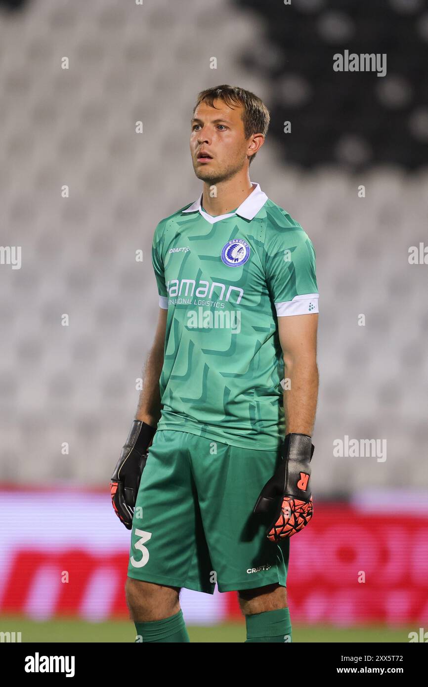 Belgrad, Serbien. August 2024. Gents Torhüter Davy Roef wurde während eines Fußballspiels zwischen dem serbischen FK Partizan Belgrad und der belgischen KAA Gent am Donnerstag, den 22. August 2024, in Belgrad, Serbien, aufgenommen. BELGA FOTO NIKOLA KRSTIC Credit: Belga Nachrichtenagentur/Alamy Live News Stockfoto