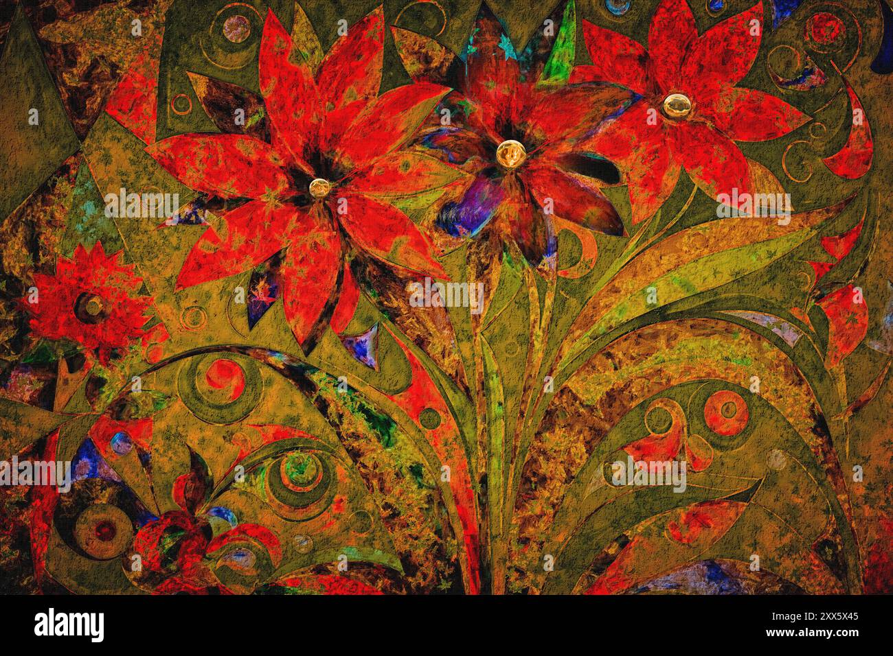 BLUMENKUNST: Rote Lilien passend für verschiedene Grußkarten-Designs © Edmund Nagele FRPS Stockfoto