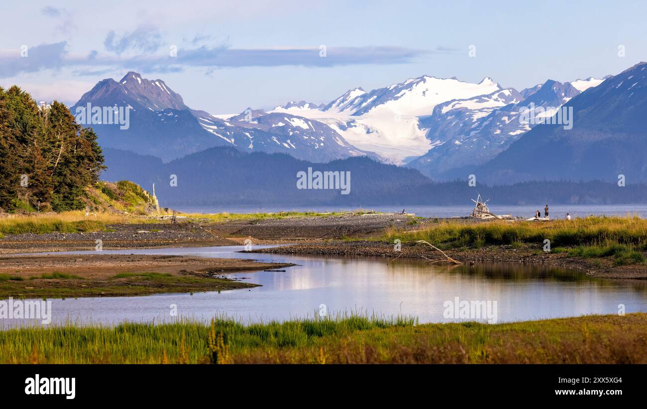 Blick auf Beluga Slough und die Landschaft der Kachemak Bay - Homer, Alaska Stockfoto