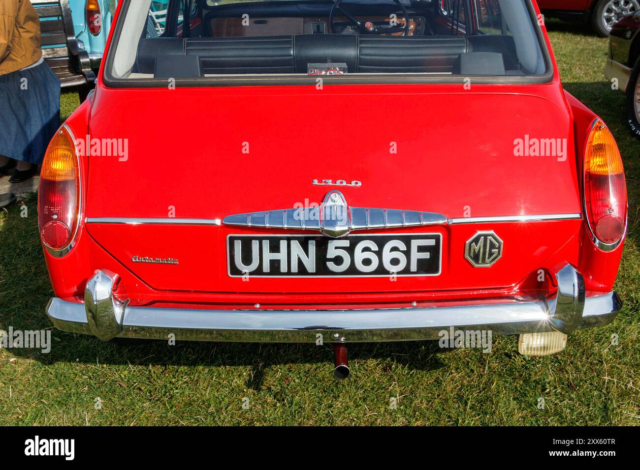 Roter Vintage MG 1300 auf der Oldtimer-Ausstellung Stockfoto