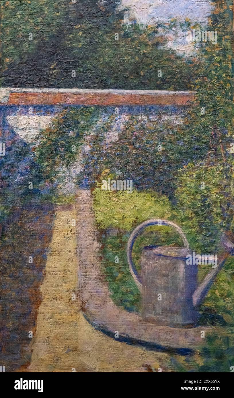 Gemälde von Georges Seurat, genannt die Gießkanne, Garden at Le Raincy, gemalt aus dem Jahr 1883 Stockfoto