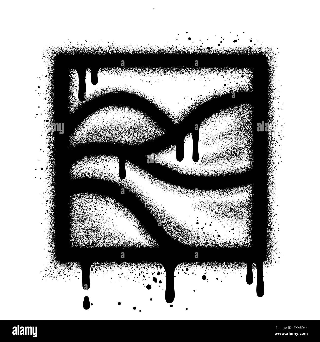 Das Symbol „lackiertes Graffiti-Bild sprühen“ wurde isoliert mit weißem Hintergrund gesprüht. Stock Vektor