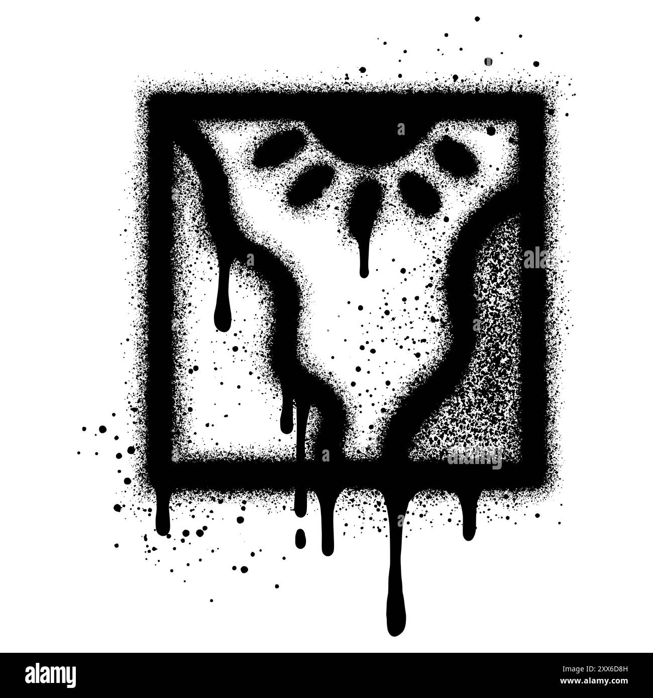 Das Symbol „lackiertes Graffiti-Bild sprühen“ wurde isoliert mit weißem Hintergrund gesprüht. Stock Vektor