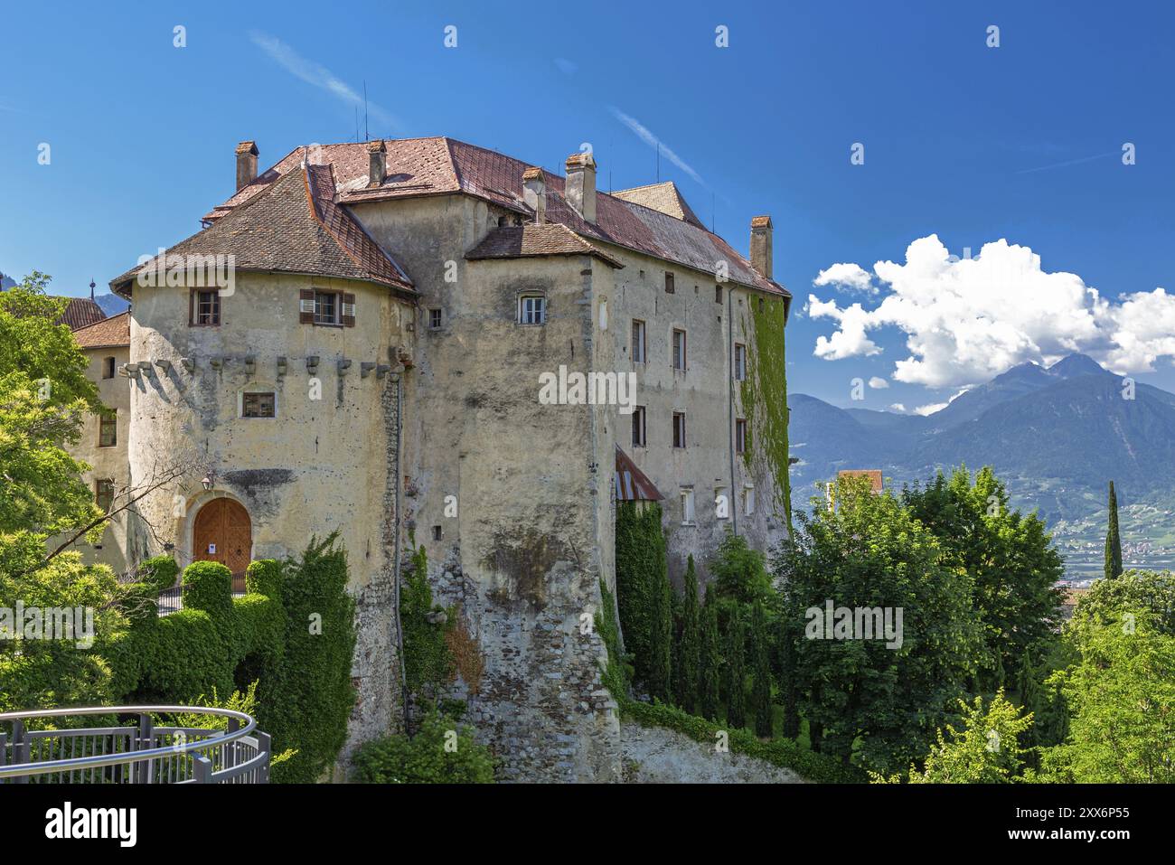 Schloss in Schenna bei Meran, Südtirol Stockfoto