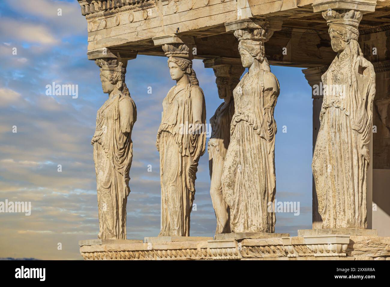 Berühmtes Erechtheum oder Tempel der Athena Polias an der akropolis Stockfoto