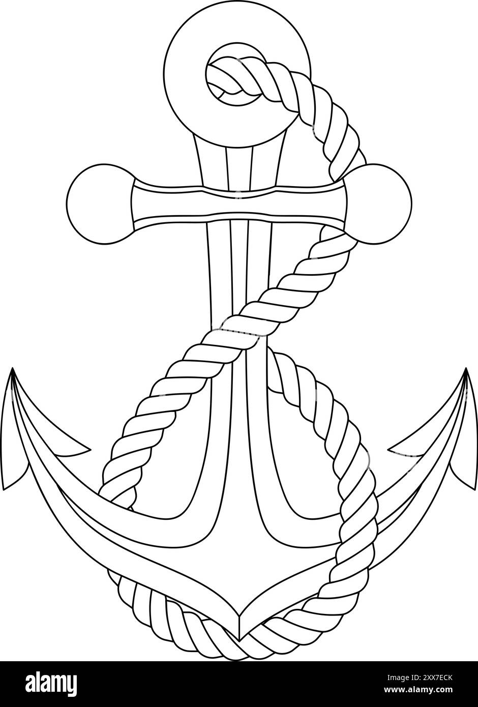 Schiffsanker-Boot-Seil – Nautische Illustration Stock Vektor