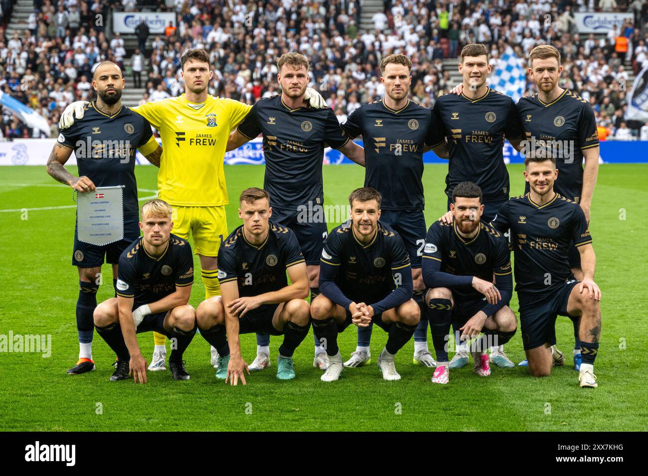 Kopenhagen, Dänemark. August 2024. Das Startelf von Kilmarnock für das Qualifikationsspiel der UEFA Conference League zwischen dem FC Kopenhagen und Kilmarnock in Parken in Kopenhagen. Quelle: Gonzales Photo/Alamy Live News Stockfoto
