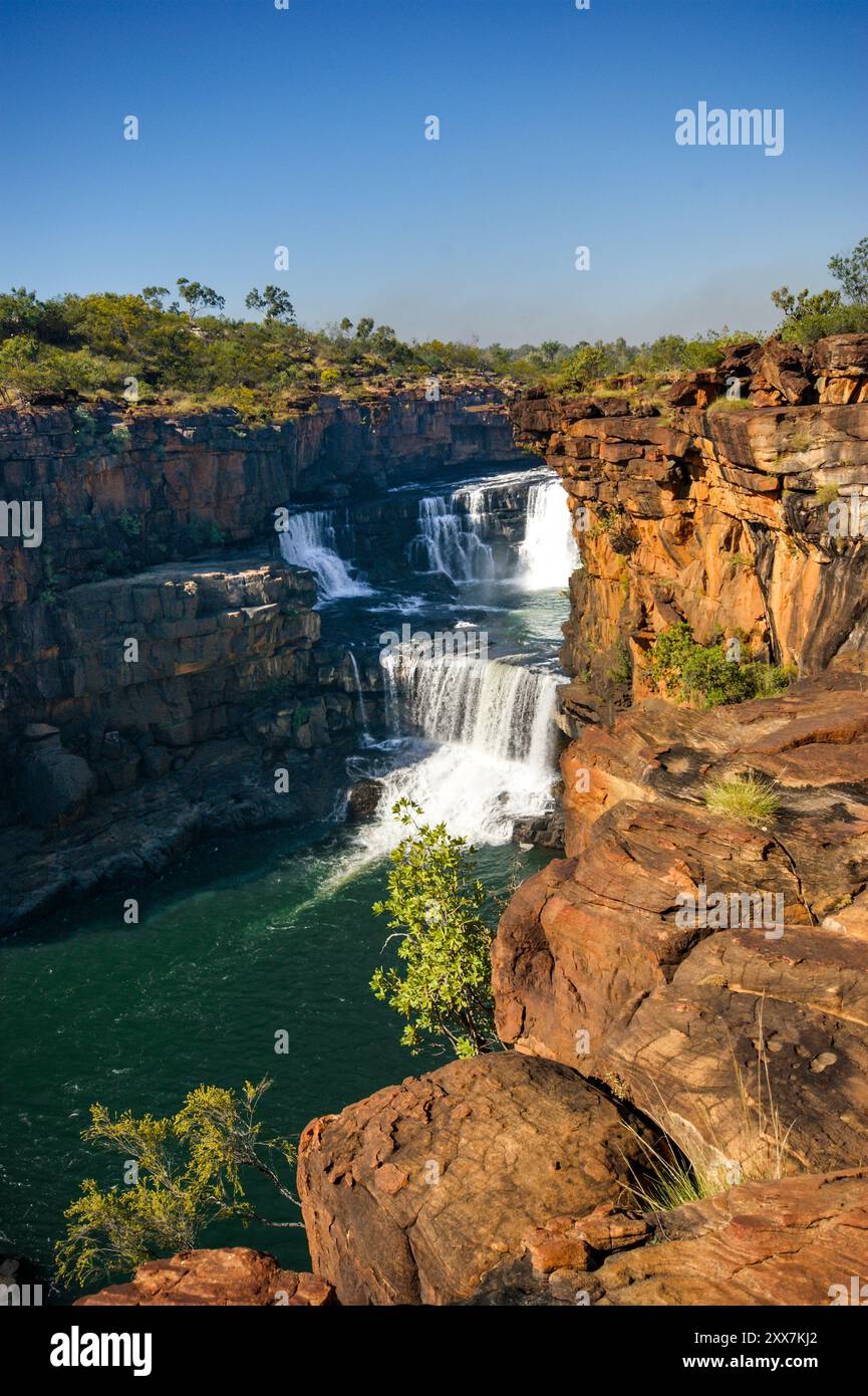 Kaskaden der Mitchell Falls im Morgenlicht, Kimberleys, Western Australia Stockfoto