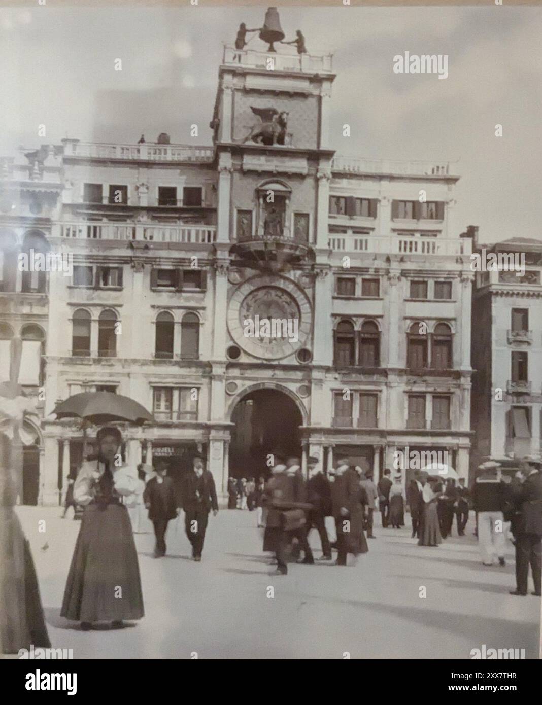 Venedig 1908 - große Familientour Fotosammlung in Sepia Stockfoto