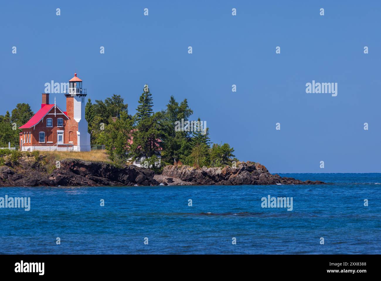 Eagle Harbor Lighthouse Am Lake Superior Stockfoto