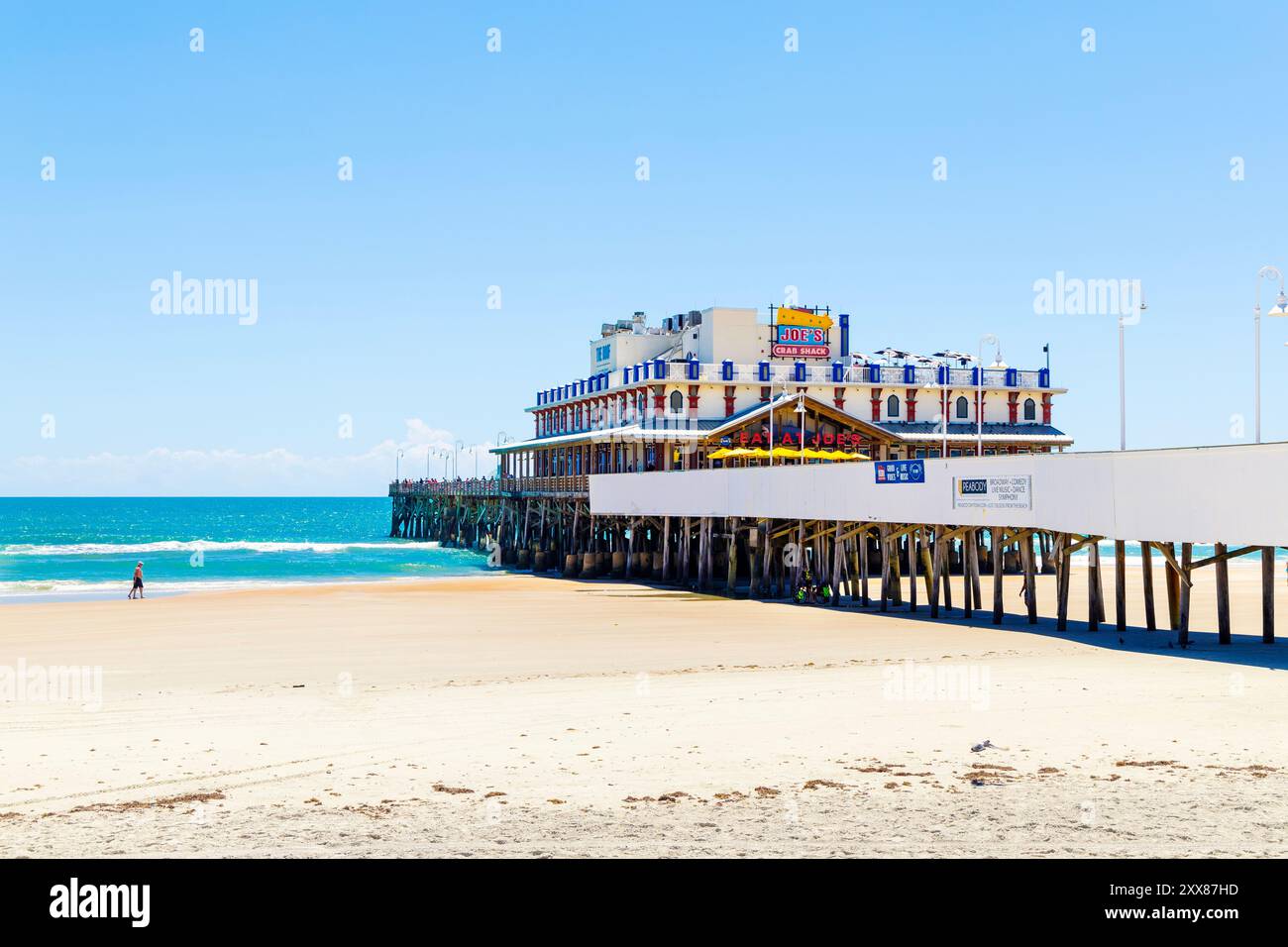 Daytona Beach Main Street Pier und der Strand, Daytona Beach, Florida, USA Stockfoto