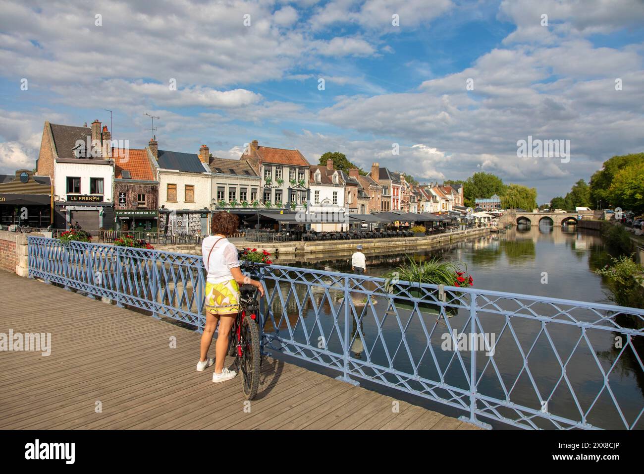 Frankreich, Somme, Amiens, St Leu Bezirk, quai Bélu am Ufer der Somme Stockfoto