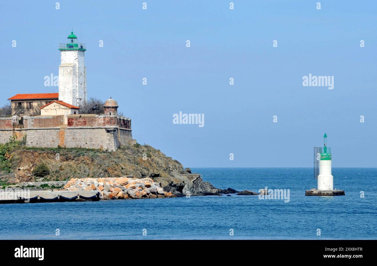 Frankreich, Pyrénées-Orientales, Port Vendres, Fort Fanal Stockfoto