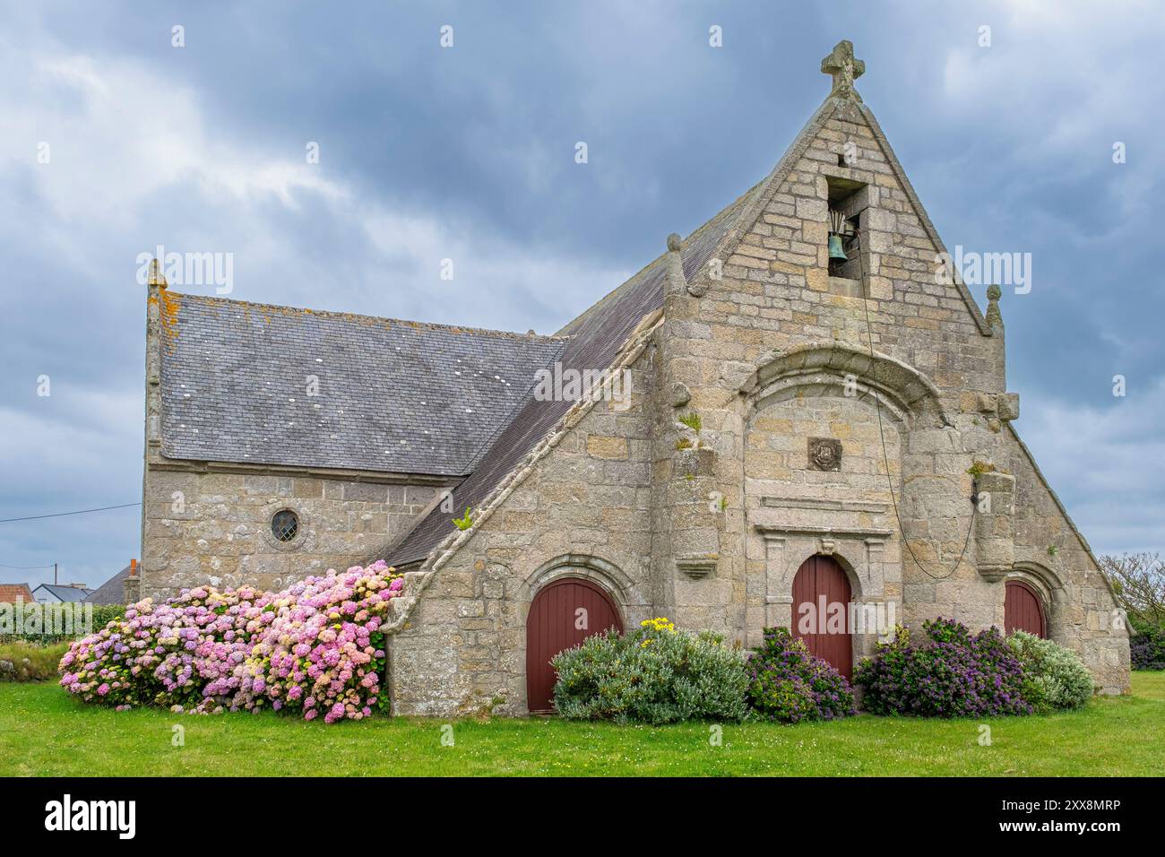 Frankreich, Finistere, Legendenküste, Kerlouan, St.-Egarec-Kapelle aus dem 15. Jahrhundert Stockfoto