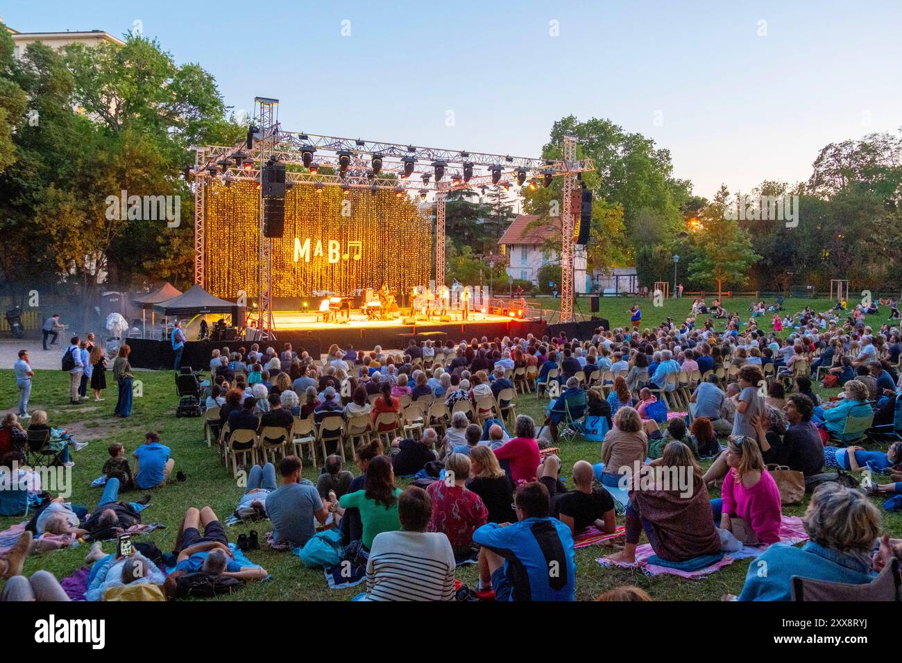 Frankreich, Bouches du Rhone, Marseille, Bagatelle Park, Musikfestival, Jazzkonzert von Estelle Perault während des Musikfestivals in Bagatelle Stockfoto