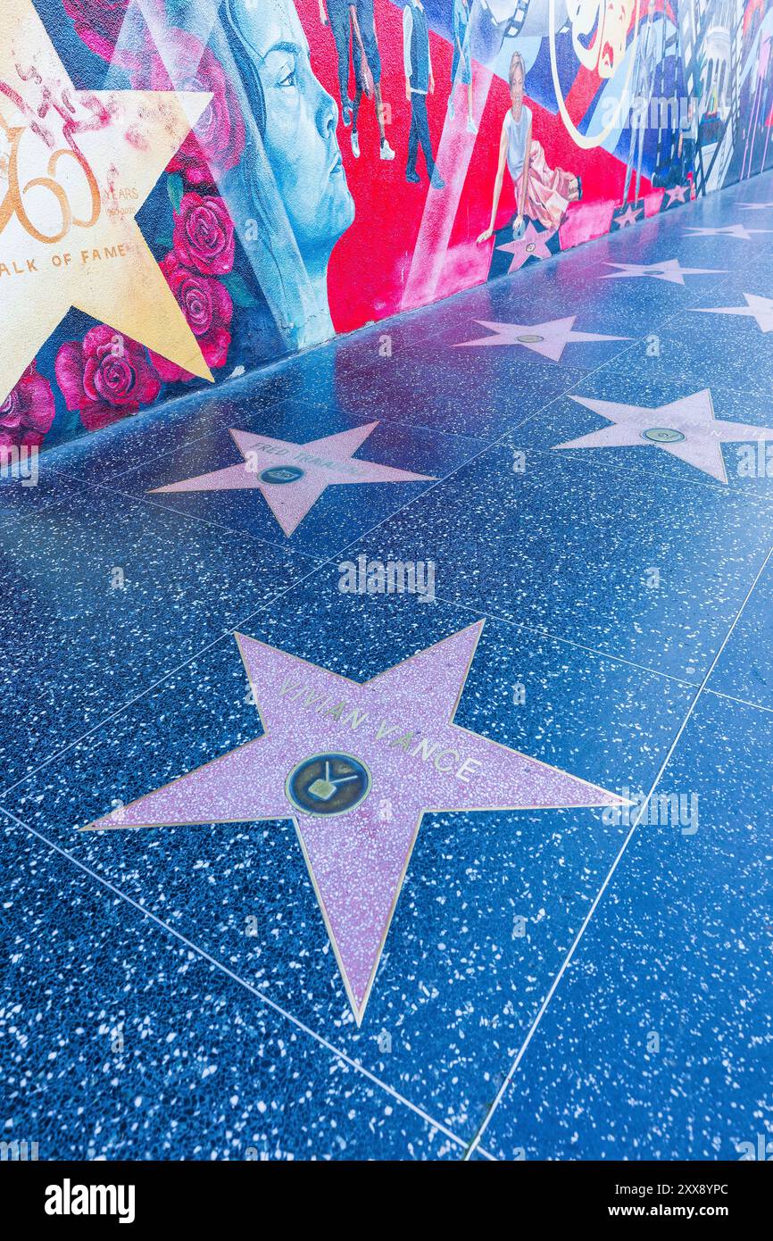 USA, California, Los Angeles, Hollywood, Hollywood Boulevard, Walk of Fame Stockfoto