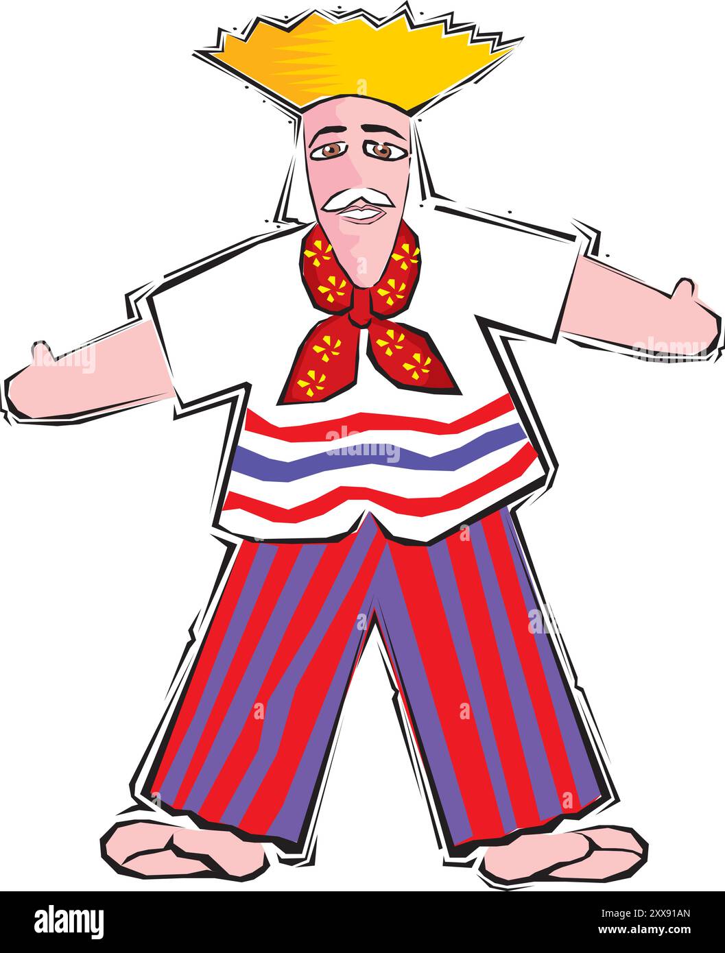 Mann in fiesta kleding en Hufdeksel Clipart Design Vektor Illustration Stock Vektor