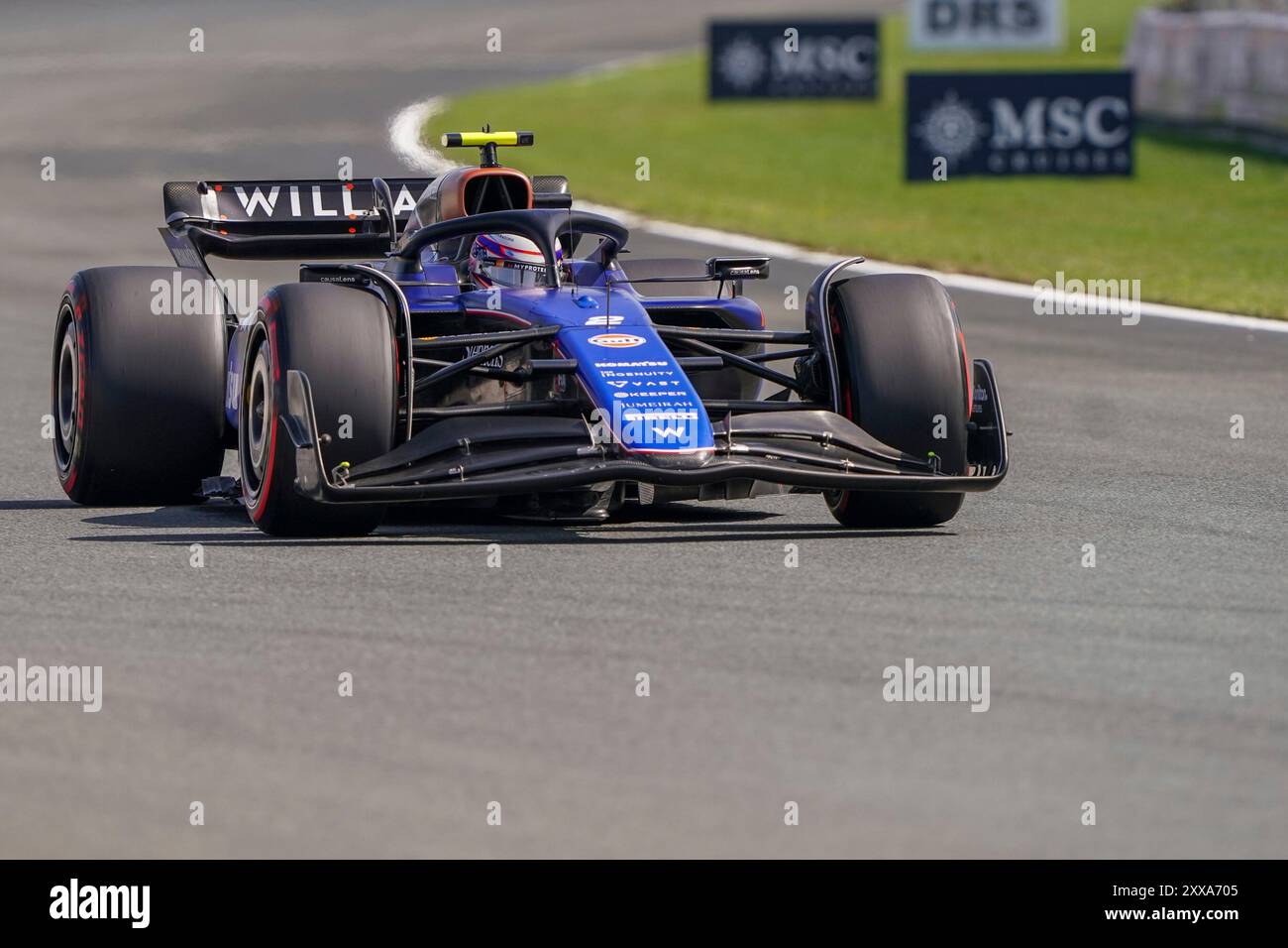 Zandvoort, Niederlande. August 2024. ZANDVOORT, NIEDERLANDE - 23. AUGUST: Logan Sargeant of Williams trat am 23. August 2024 in Zandvoort in der Freien Praxis 1 an. (Foto von Andre Weening/Orange Pictures) Credit: dpa/Alamy Live News Stockfoto