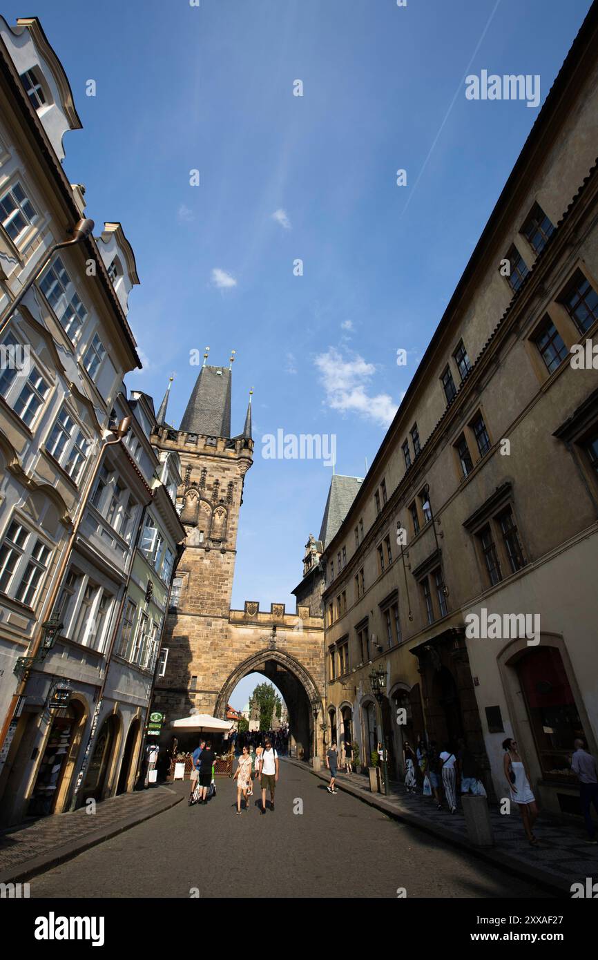 Landschaften und Straßen des historischen Zentrums der Stadt Prag. Stockfoto