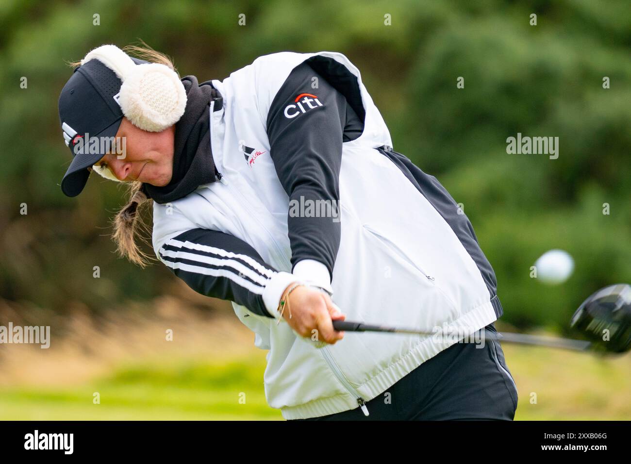 St Andrews, Schottland, Großbritannien. August 2024. Zweite Runde der AIG Women’s Open auf dem Old Course St Andrews. Pic; Linn Grant. Iain Masterton/Alamy Live News Stockfoto