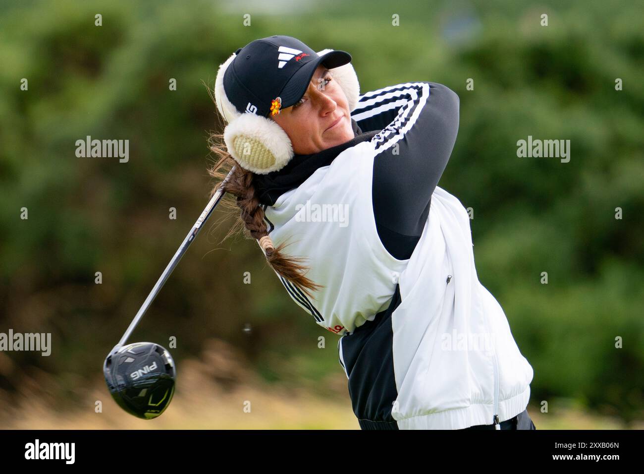 St Andrews, Schottland, Großbritannien. August 2024. Zweite Runde der AIG Women’s Open auf dem Old Course St Andrews. Pic; Linn Grant. Iain Masterton/Alamy Live News Stockfoto