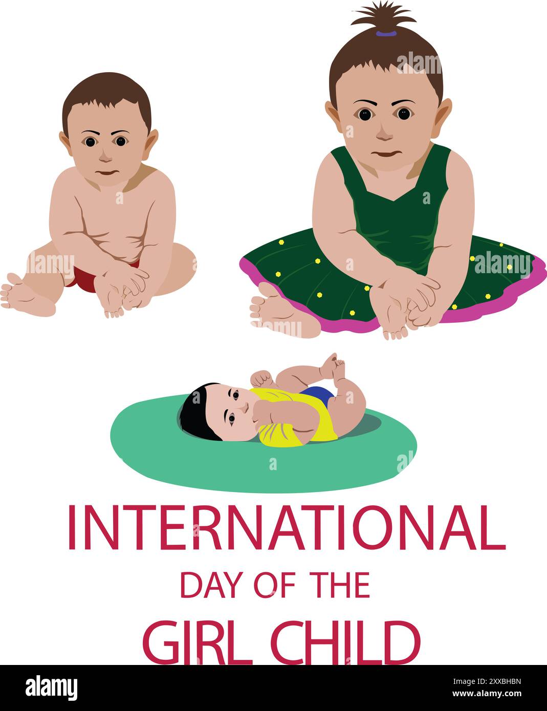 Illustration des internationalen Kindertagvektordesigns auf weißem Hintergrund Stock Vektor