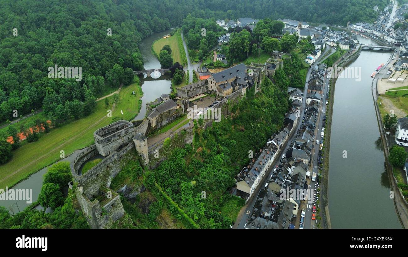 Drohnenfoto Bouillon Castle Belgien europa Stockfoto