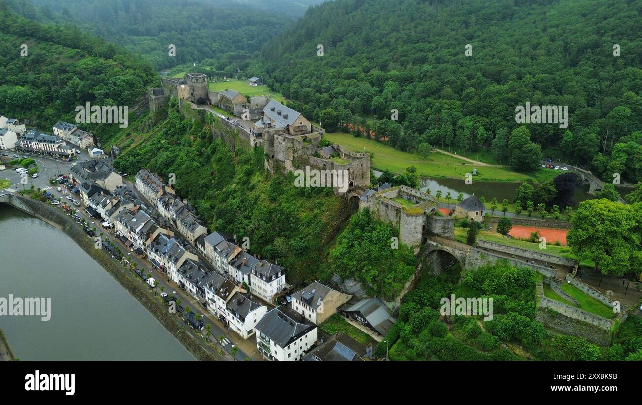 Drohnenfoto Bouillon Castle Belgien europa Stockfoto