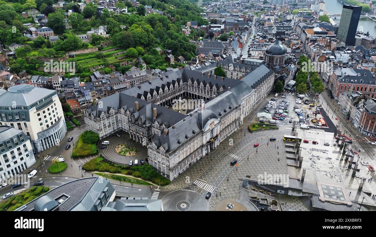 Drohnenfoto Palast der Fürstbischöfe Lüttich Belgien europa Stockfoto