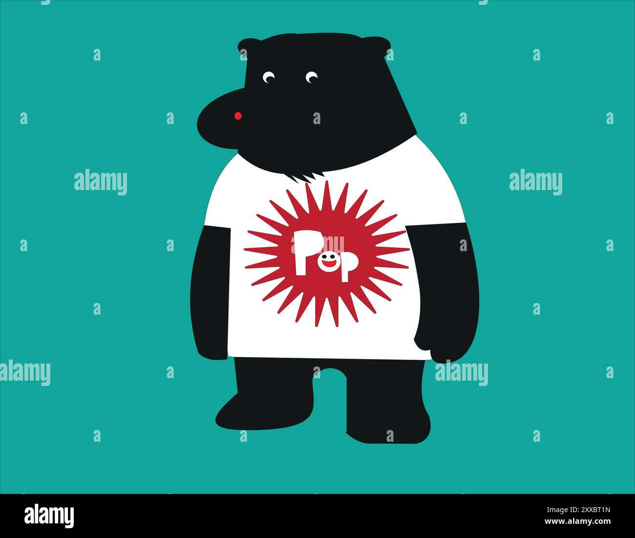 Niedliches Pop-Bear-T-Shirt-Design – lustige und verspielte, personalisierte Grafik für Bekleidung Stock Vektor