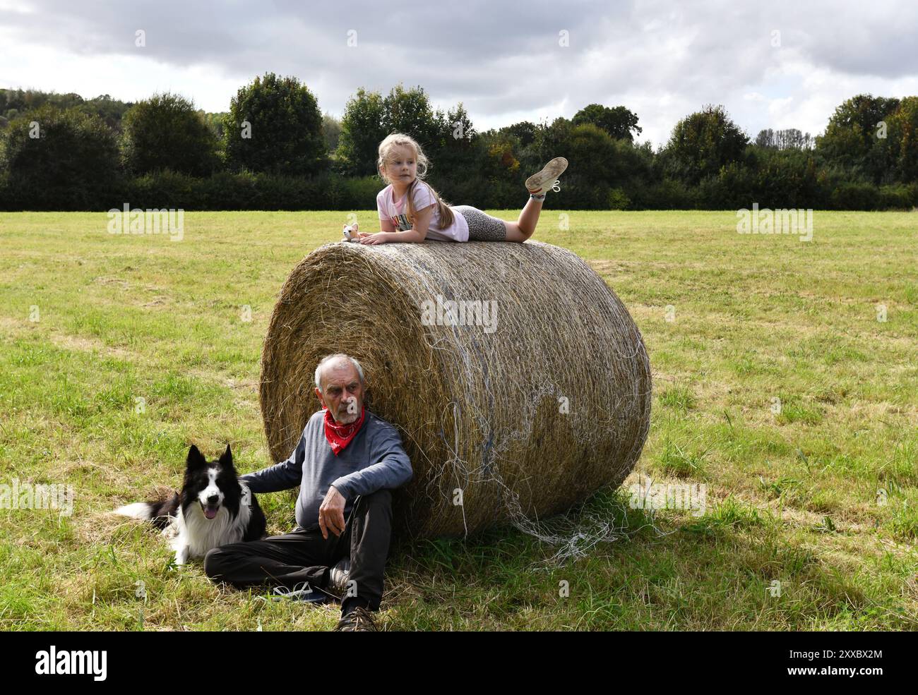 Familienspaß auf der Farm Shropshire, England, Großbritannien Stockfoto