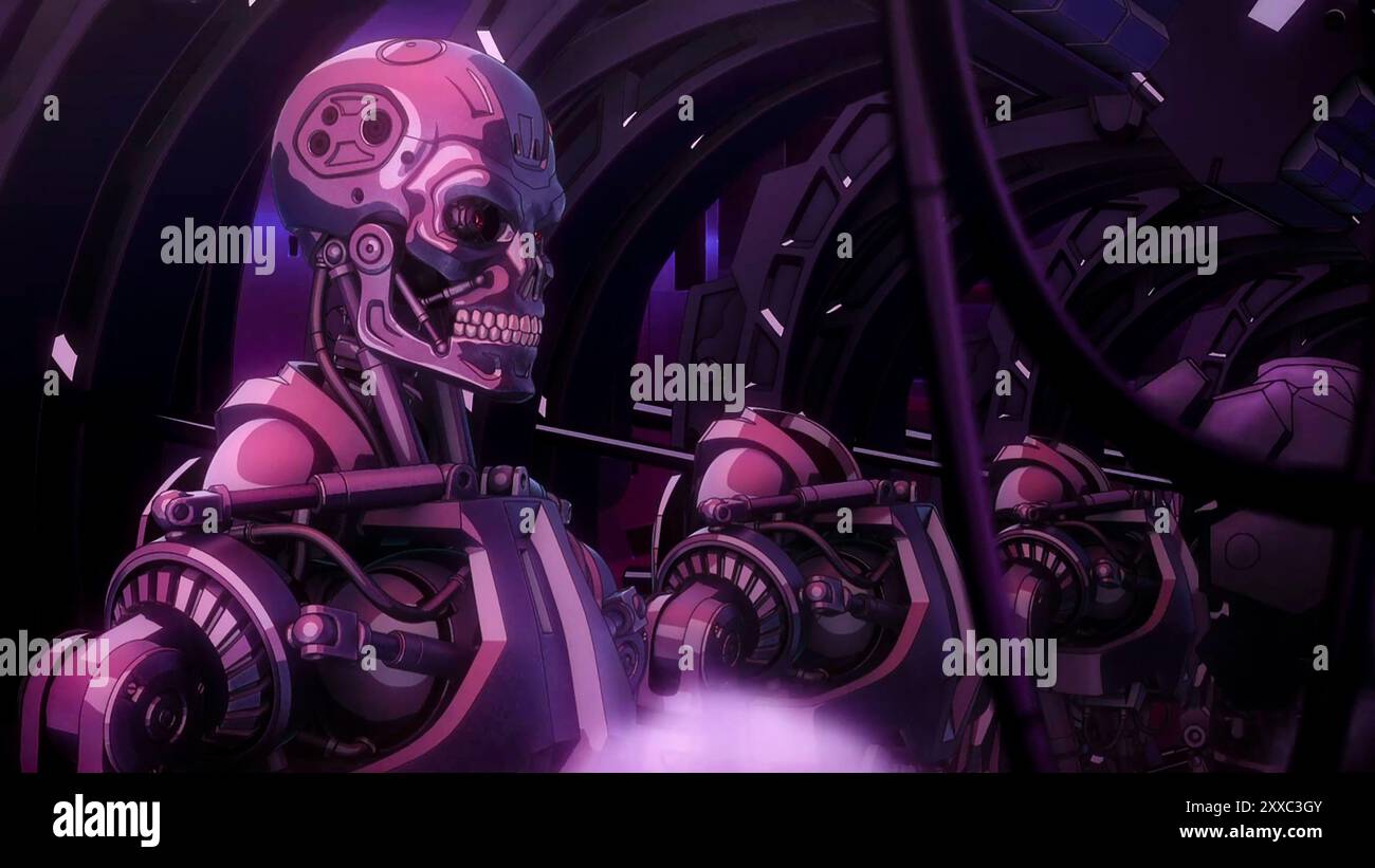 Terminator Zero (2024) animierte eine Fernsehserie, die auf der Terminator-Reihe basiert. Werbung noch ***NUR REDAKTIONELLE VERWENDUNG***. Kredit: BFA/Netflix Stockfoto