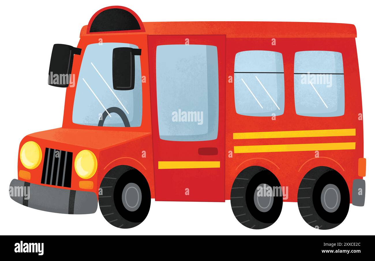 Cartoon lustig aussehende Cartoon Bus Auto Auto Transport Illustration für Kinder Stockfoto