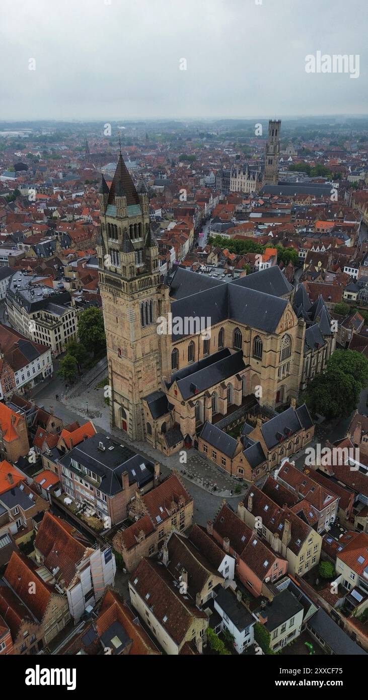 Drohnenfoto St. Saviour Kathedrale Brügge Belgien europa Stockfoto