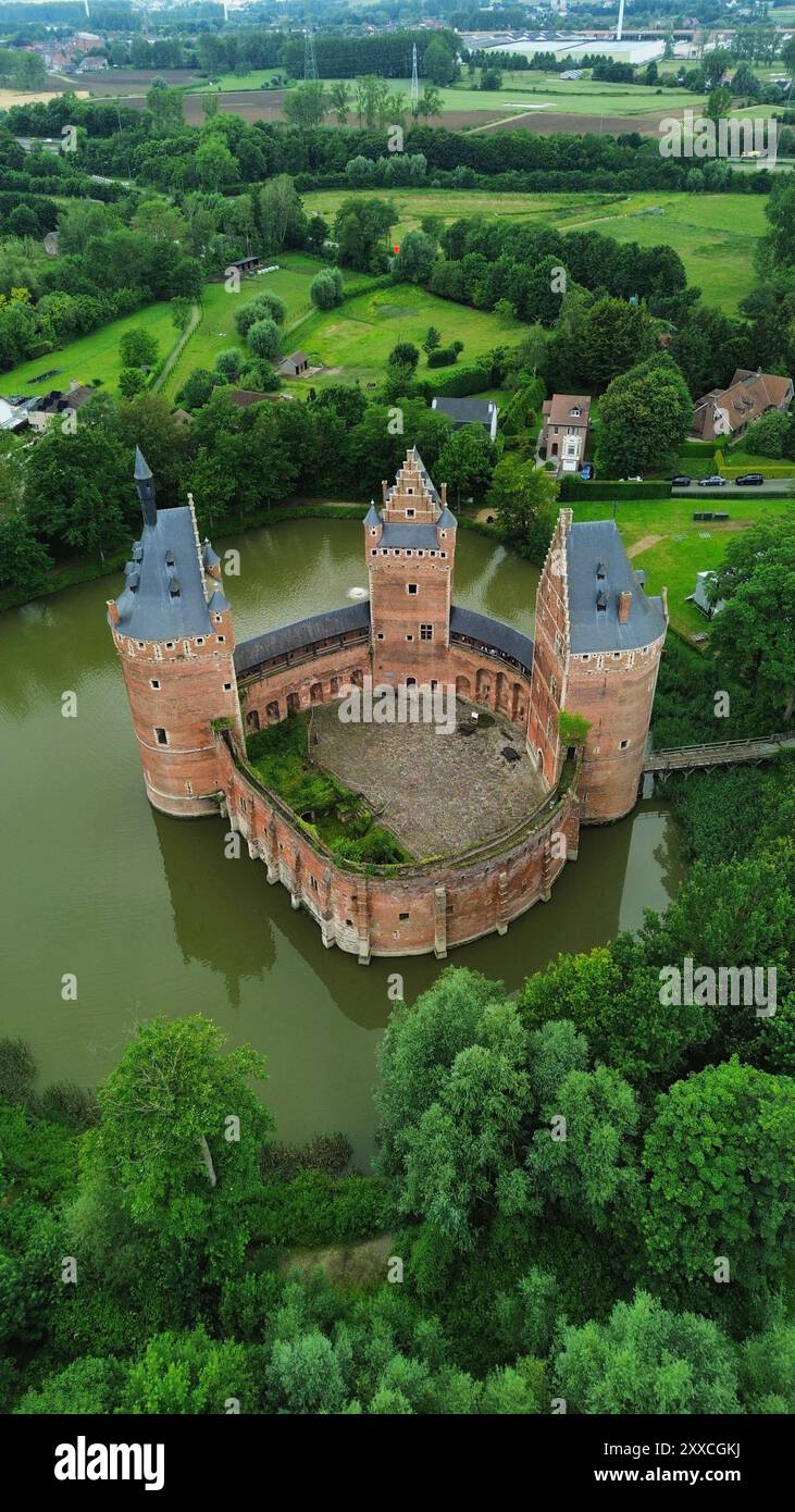 Drohnenfoto Schloss Beersel Belgien europa Stockfoto