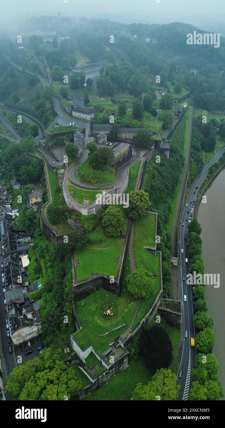 Drohnenfoto Namur Zitadelle Belgien europa Stockfoto