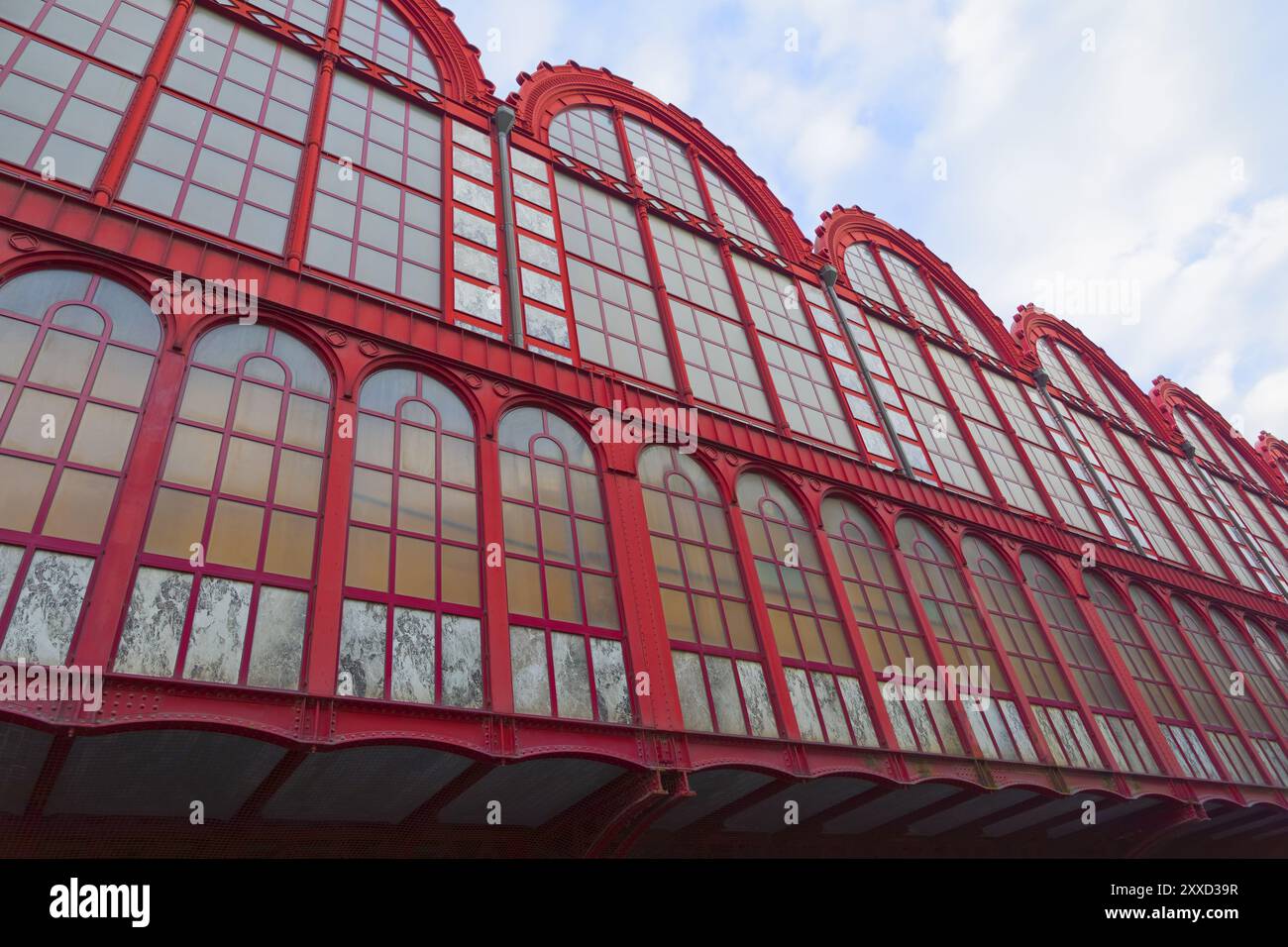 Seitenbahnfassade Antwerpen, Belgien, Europa Stockfoto