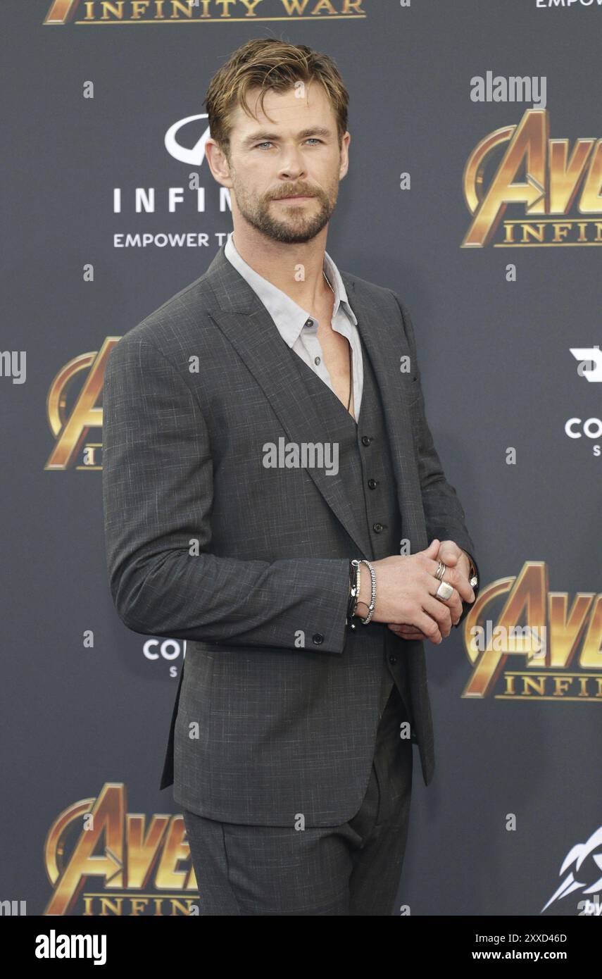 Chris Hemsworth bei der Premiere von Disney und Marvels „Avengers: Infinity war“, die am 23. April 2018 im El Capitan Theatre in Hollywood, USA, stattfand Stockfoto