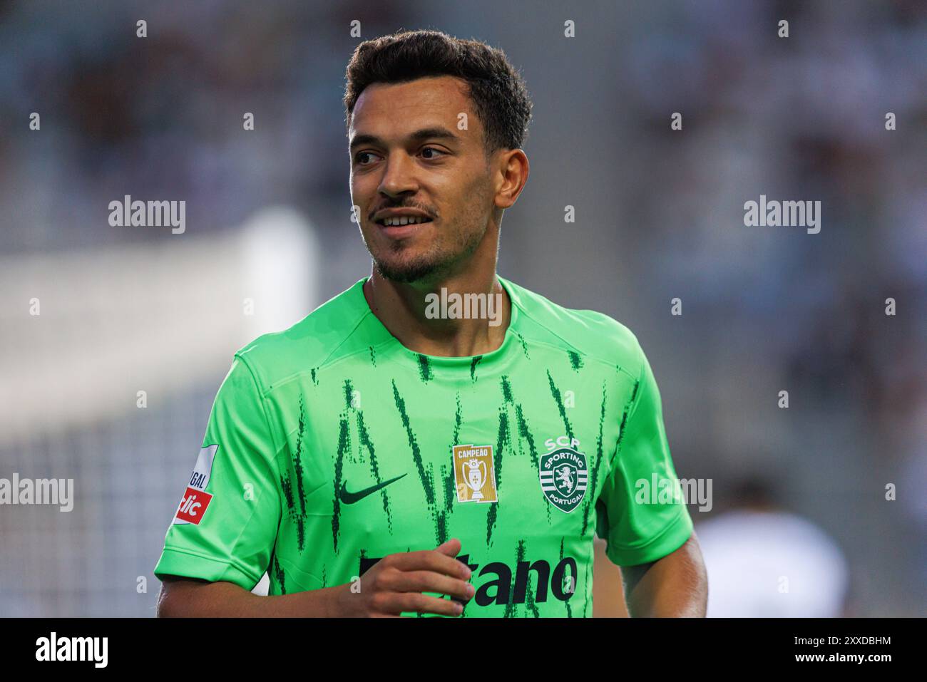 Faro, Portugal. August 2024. Pedro Goncalves (Sporting CP) wurde während des Liga Portugal Spiels zwischen den Teams des SC Farense und Sporting CP in Estadio Algarve gesehen. Ergebnis: SC Farense 0-5 Sorting CP Credit: SOPA Images Limited/Alamy Live News Stockfoto