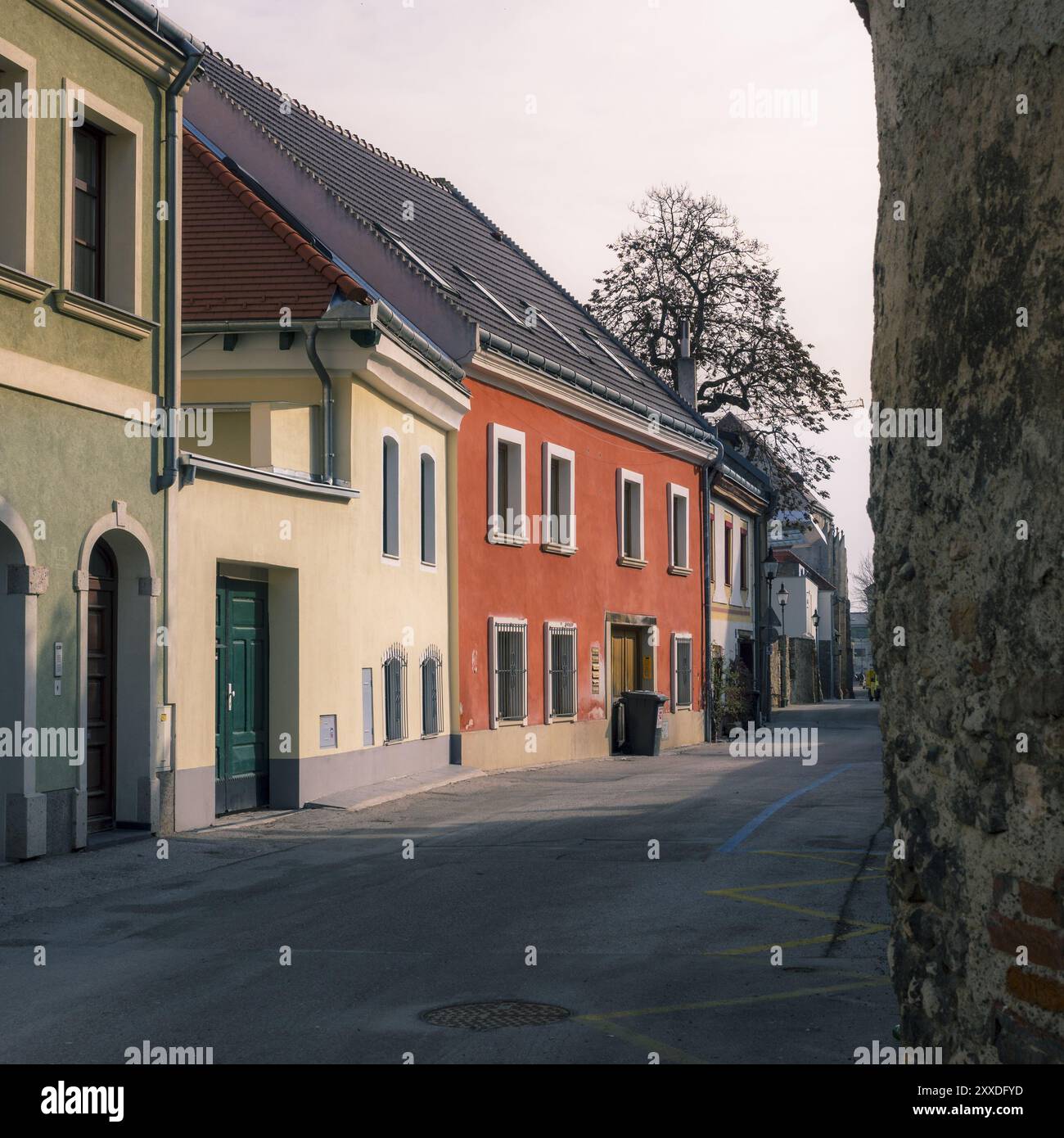 Wiener Neustadt Stadthäuser auf dem Hauptplatz Stockfoto