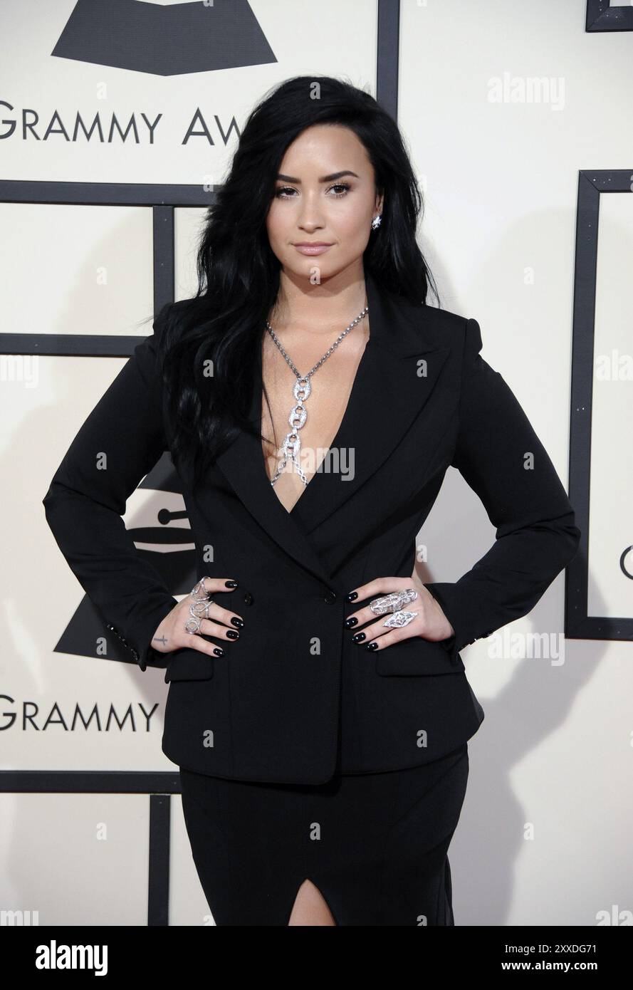 Demi Lovato bei den 58. GRAMMY Awards am 15. Februar 2016 im Staples Center in Los Angeles, USA Stockfoto