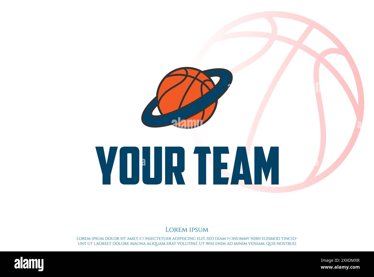 Einfacher minimalistischer Basket Ball Planet für Basketball Sport Club Team Store Logo Design Vektor Stock Vektor